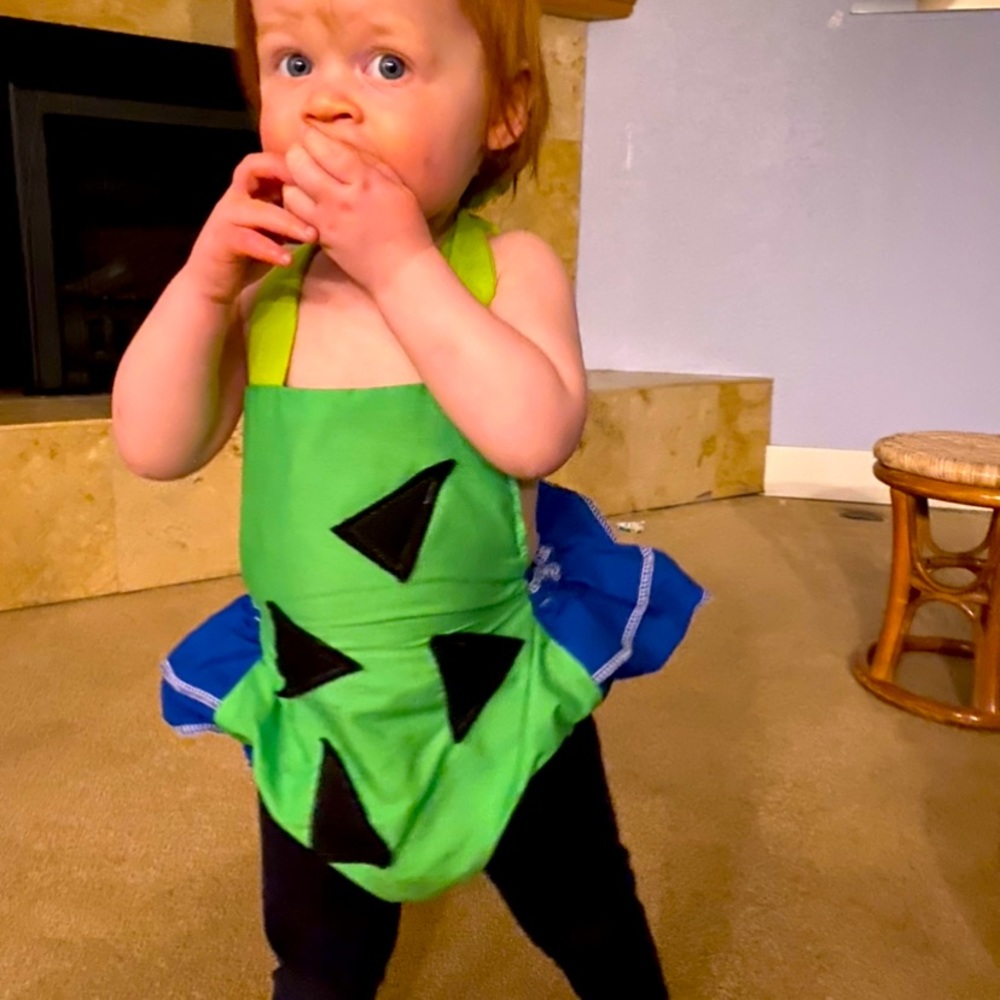 Custom made 12-18M Pebbles flintstone costume